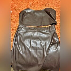 super cute 2 piece pleather outfit